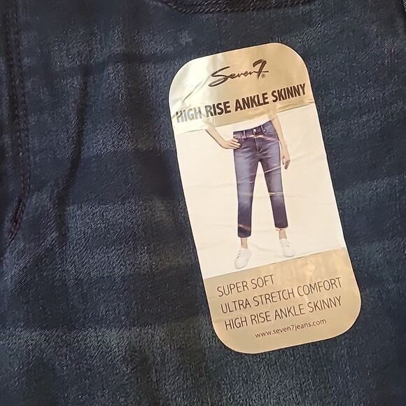 Seven 7 High Rise Ankle Skinny Jeans – Women’s Size 14 – Dark Wash – New - Picture 7 of 7